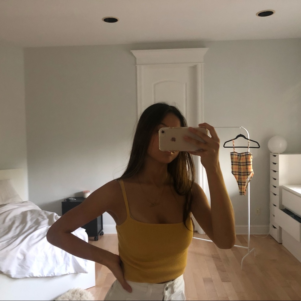 brandy melville yellow tank top